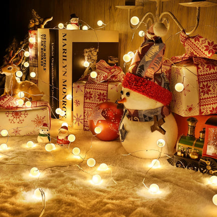 2 Pack Battery Operated Christmas Lights – 13ft 40 LED Warm White
