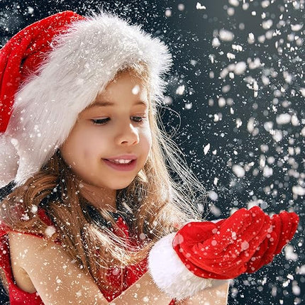 Christmas Santa Claus Furry Gloves – Festive Party Favors & Costume Accessories for Women