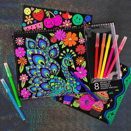 Kids Coloring Poster Set – 18 Posters & 8 Markers for Arts & Crafts Fun