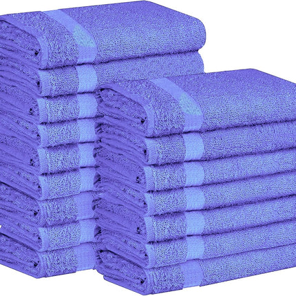 Salon Towel 12-Pack – Soft 100% Cotton, 16x27in, Multipurpose, MID Blue