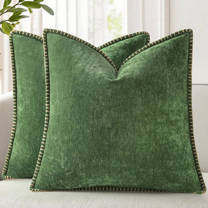 Spring Chenille Pillow Covers 18x18 – Set of 2 Farmhouse Velvet