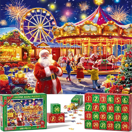 1000-Piece Christmas Puzzle Advent Calendar 2024 – Fun for Adults & Kids Holiday Countdown