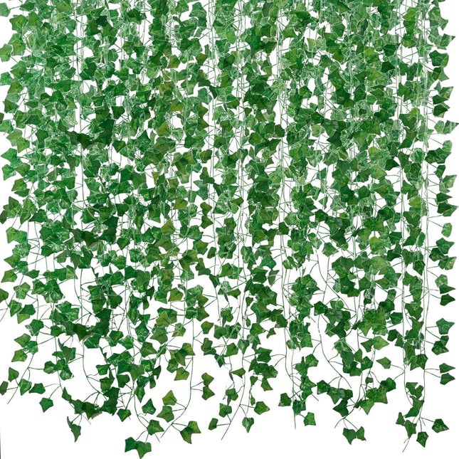 12-Pack Artificial Ivy Vines – 84ft, Hanging Greenery for Home & Garden