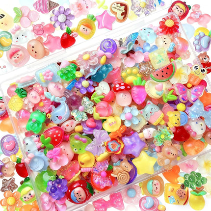 120PCS Mixed Color Slime Charms Flatback Resin Charms for DIY Crafts
