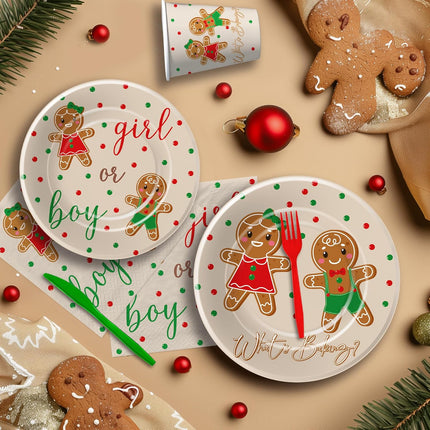 Christmas Gingerbread Theme – Boy or Girl Gender Reveal Cookie Decorations