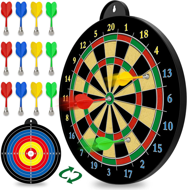 Magnetic Dart Board Set with 12 Darts for Kids Indoor Party Games