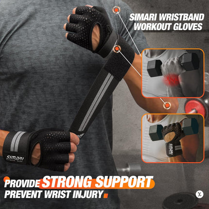 Workout Gloves for Men Women with Wrist Support Weight Lifting Gym Gloves