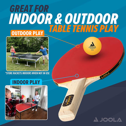 Tournament Level Ping Pong Rackets Set with Carrying Case Indoor Outdoor