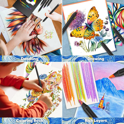 12 Rainbow Colored Pencils – Art Supplies & Gifts for Kids Ages 5-12