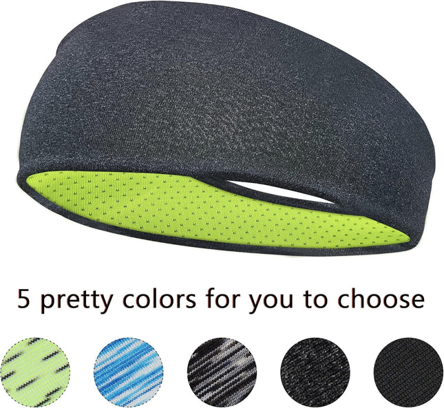 5-Pack Men’s Sports Headbands – Breathable, Washable, Workout Ready