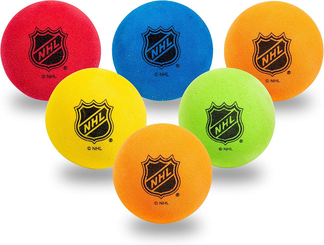 Mini Indoor Floor Hockey Foam Balls 6 Pack Soft Kids Training Assorted Colors