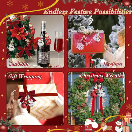 2-Pack Santa & Snowman Bell Ornaments – Resin Christmas Tree Decor