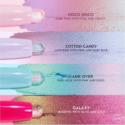 Multichrome Cream Eyeshadow Stick, Long-Lasting Color, Built-In Sharpener, Cotton Candy