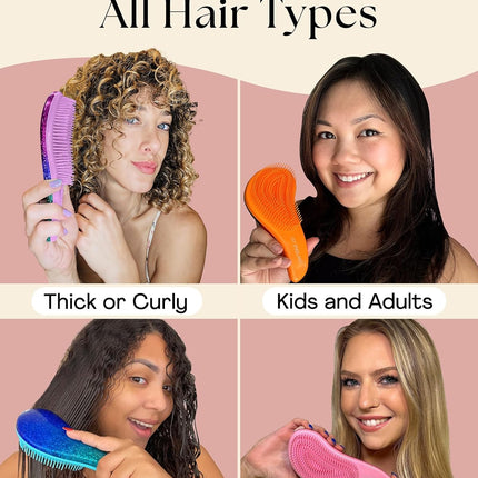 Rose Gold Detangling Hair Brush for Wet Dry Curly Thick Straight Hair