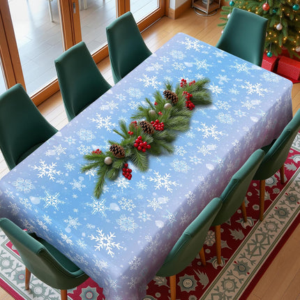 3 Pack Xmas Tablecloth – Blue & Purple Snowflake Disposable Waterproof Table Cover