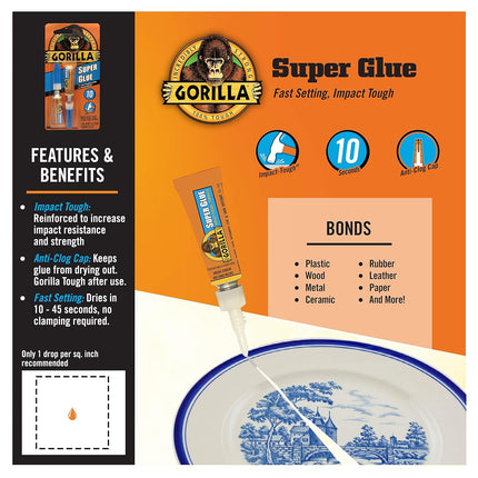 Super Glue Clear – 4 Tubes, 3g Each, Fast-Setting All-Purpose Adhesive