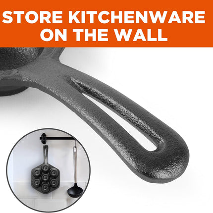 CHEF Danish Aebleskiver Pan Pre-Seasoned Cast Iron 7-Section Mini Pancake Pan