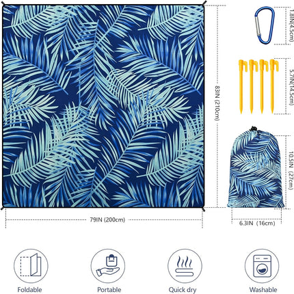 Extra Large Beach Blanket Mat, Waterproof Sandproof Quick-Dry Outdoor Picnic Mat for 2-8 Adults