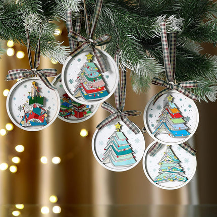 6 Pcs Christmas Book Ornaments, Tree Hanging Decorations for Book Lovers & Librarians