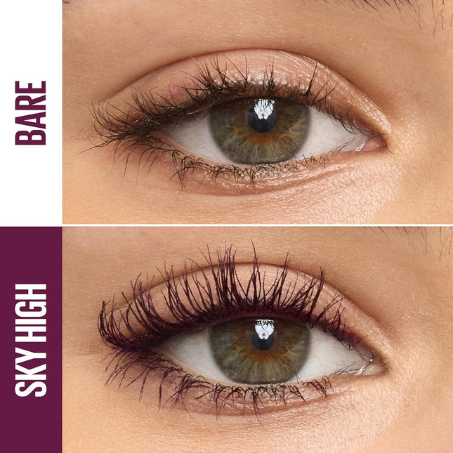 Lash Sensational Sky High Mascara, Volumizing Lengthening Washable, Burgundy Haze