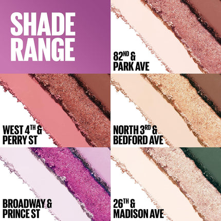 New York Shadow Blocks Eyeshadow Palette, Stacked Trio, Broadway & Prince St, 0.08oz