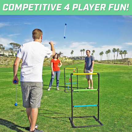 Ladder Toss Game Set with 6 Soft Bolo Balls & Carrying Case for Outdoors