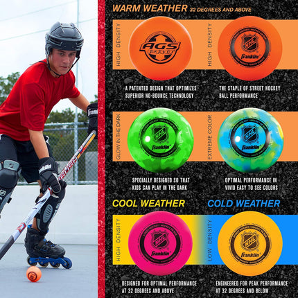 3-Pack NHL Extreme Color Street Hockey Balls – Durable Street Hockey Toy