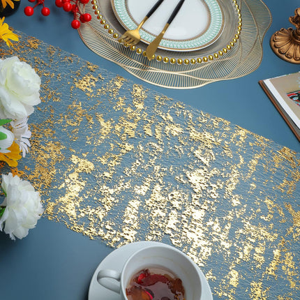 2pcs Gold Sequin Table Runners – 11"x108" Metallic Mesh Decor for Events & Parties