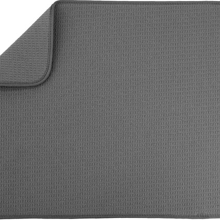Microfiber Dish Drying Mat XL, 18x24 Kitchen Counter Protector, Charcoal