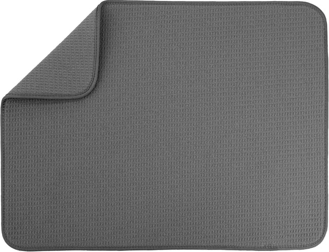 Microfiber Dish Drying Mat XL, 18x24 Kitchen Counter Protector, Charcoal