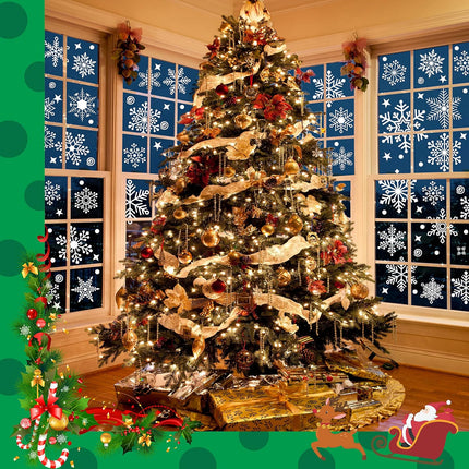 1000PCS Double-Sided Christmas Window Clings Snowflake Xmas Decals