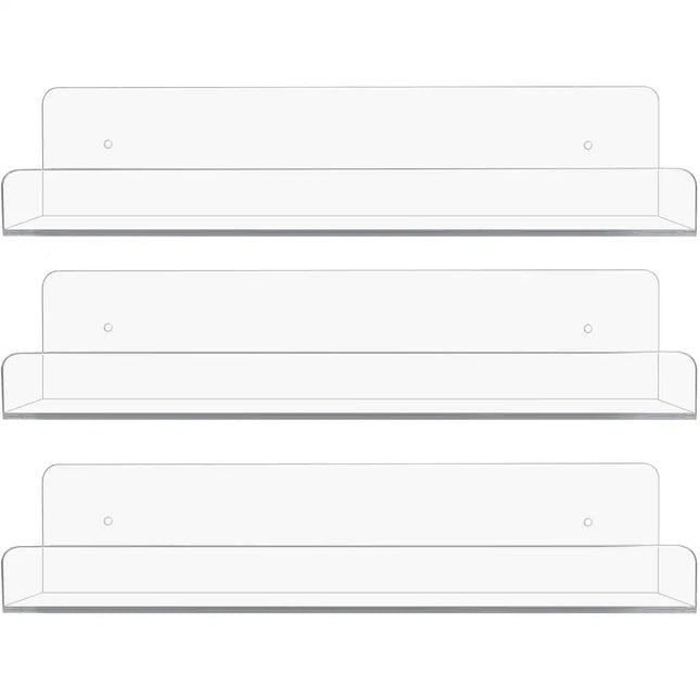 6-Pack Acrylic Floating Wall Ledge Shelves – Invisible Decor Style