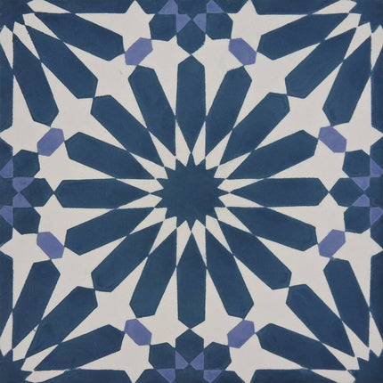 Pack of 12 Handmade Alhambra Tiles – Navy Blue & Purple, Moroccan Style