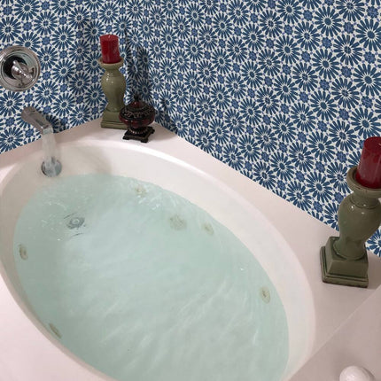Pack of 12 Handmade Alhambra Tiles – Navy Blue & Purple, Moroccan Style