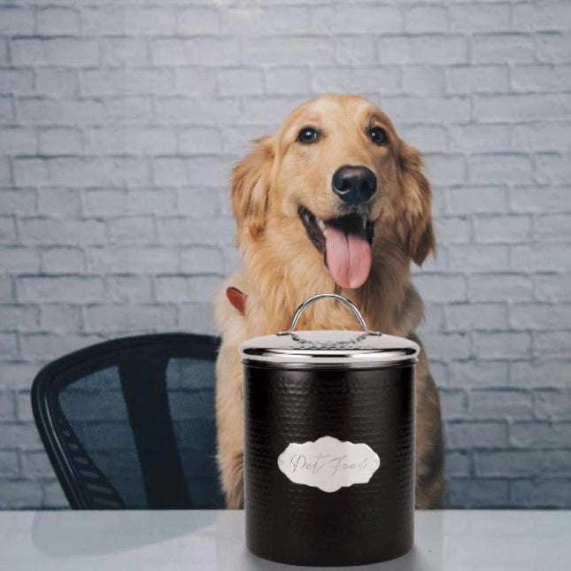 Amici Cavalier Metal Pet Food Storage Canister 118 Oz Airtight Container