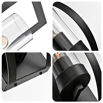 Anastasia 1-Light Wall Sconce with Clear Glass Shade Antique Black Finish