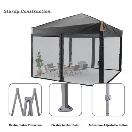 10x10 FT Pop Up Canopy Tent with Netting Portable Outdoor Shade for Camping
