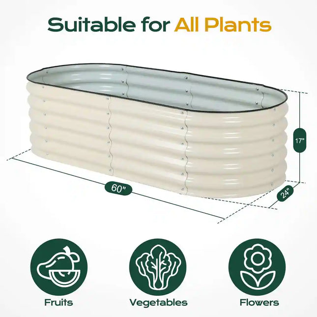 4-in-1 Modular Aluzinc Raised Garden Bed – 60"W x 24"D x 17"H
