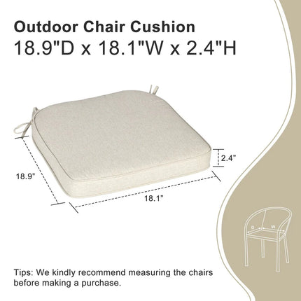 Set of 4 Outdoor Dining Chair Cushions – Waterproof 18"x19" Patio Seats