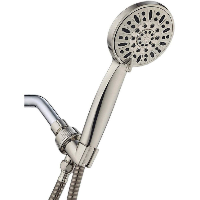 Brushed Nickel High-Pressure Hand Shower – 6 Spray Settings