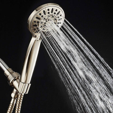 Brushed Nickel High-Pressure Hand Shower – 6 Spray Settings