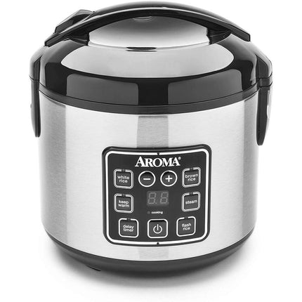 8 Cup Digital Rice Cooker & Food Steamer Stainless Cool-Touch Design