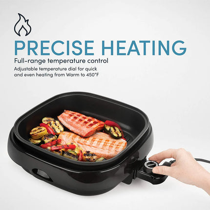 Housewares Grillet 4Qt Electric Indoor Grill 3-in-1 Portable Kitchen Grill