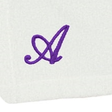 Turkish Cotton Terry Monogrammed Women's White Spa Shower Towel Wrap with Letter A