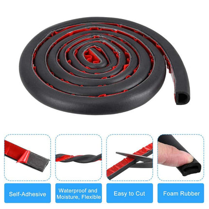 Automotive Weather Stripping Seal, Flexible Rubber Trim for Car, Home & Door Applications