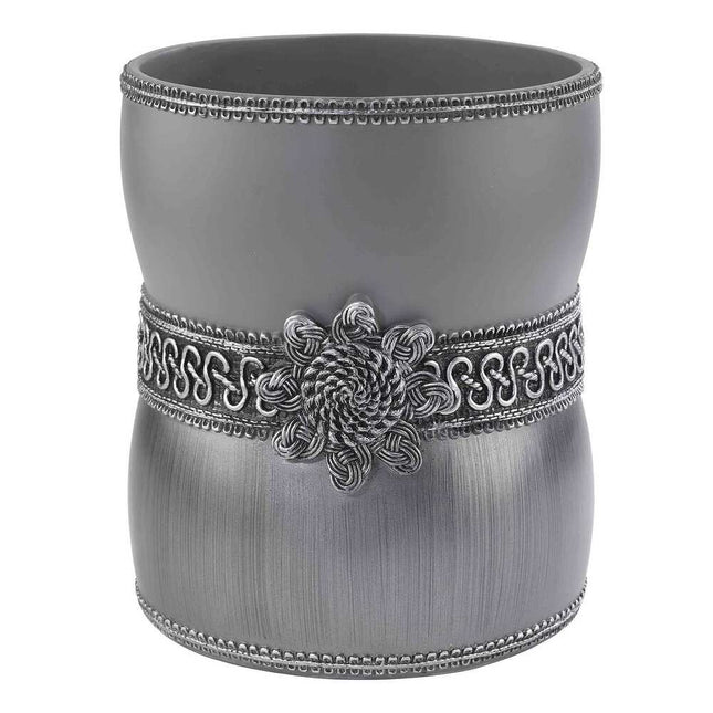 Braided Medallion Wastebasket Decorative Bathroom Trash Bin for Stylish Home Decor