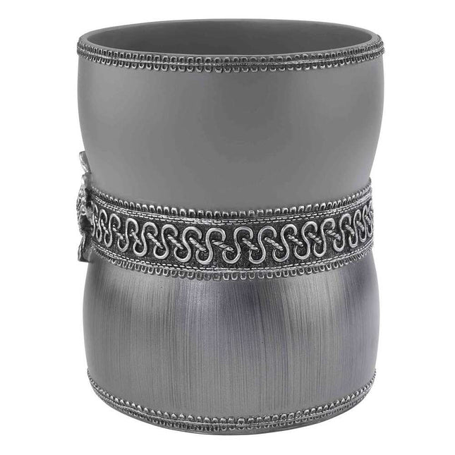 Braided Medallion Wastebasket Decorative Bathroom Trash Bin for Stylish Home Decor