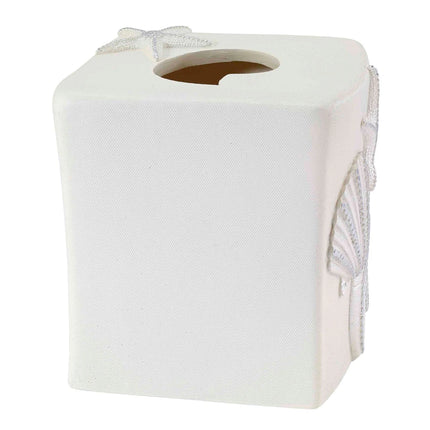Ivory Sequin Shells Tissue Cover Decorative Bathroom Tissue Box Holder