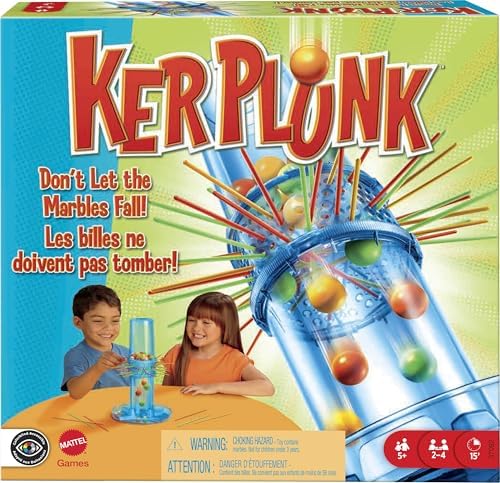 Mattel KerPlunk Game – Family Fun for Kids 2-4 Players