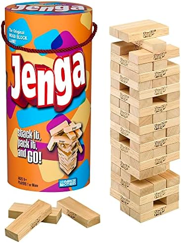 Hasbro Jenga Wooden Block Game – Family & Party Fun for Kids 6+